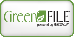 This picture is a logo for Green File. It says, "powered by EBSCOhost."