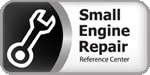 This picture is a logo for Small Engine Repair Reference Center. It has an outline of a wrench on one side and the words Small Engine Repair on the other.