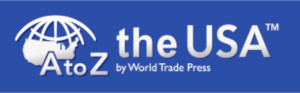 This picture is a logo for A to Z the USA by World Trade Press.