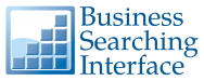 This picture is a logo for Business Searching Interface. It has a picture of a box with 10 cubes on one side and the name Business Searching Interface on the other.