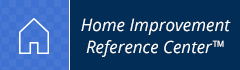 This picture is a logo for Home Improvement Reference Center. It has an outline of a house on one side and the words Home Improvement Reference Center on the other.