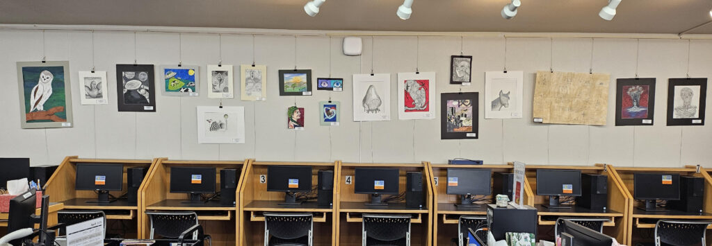 A photo of the wall of art from the students at the FJSHS