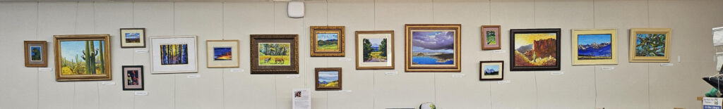 Eric Matranga's art hanging on the library wall